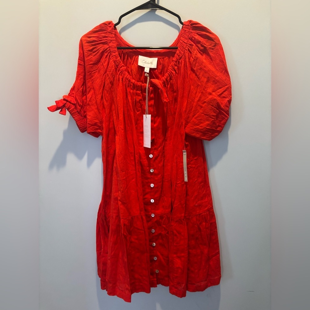 NEW CLEOBELLA emmeline mini dress in cherry Size Medium - Picture 2 of 4